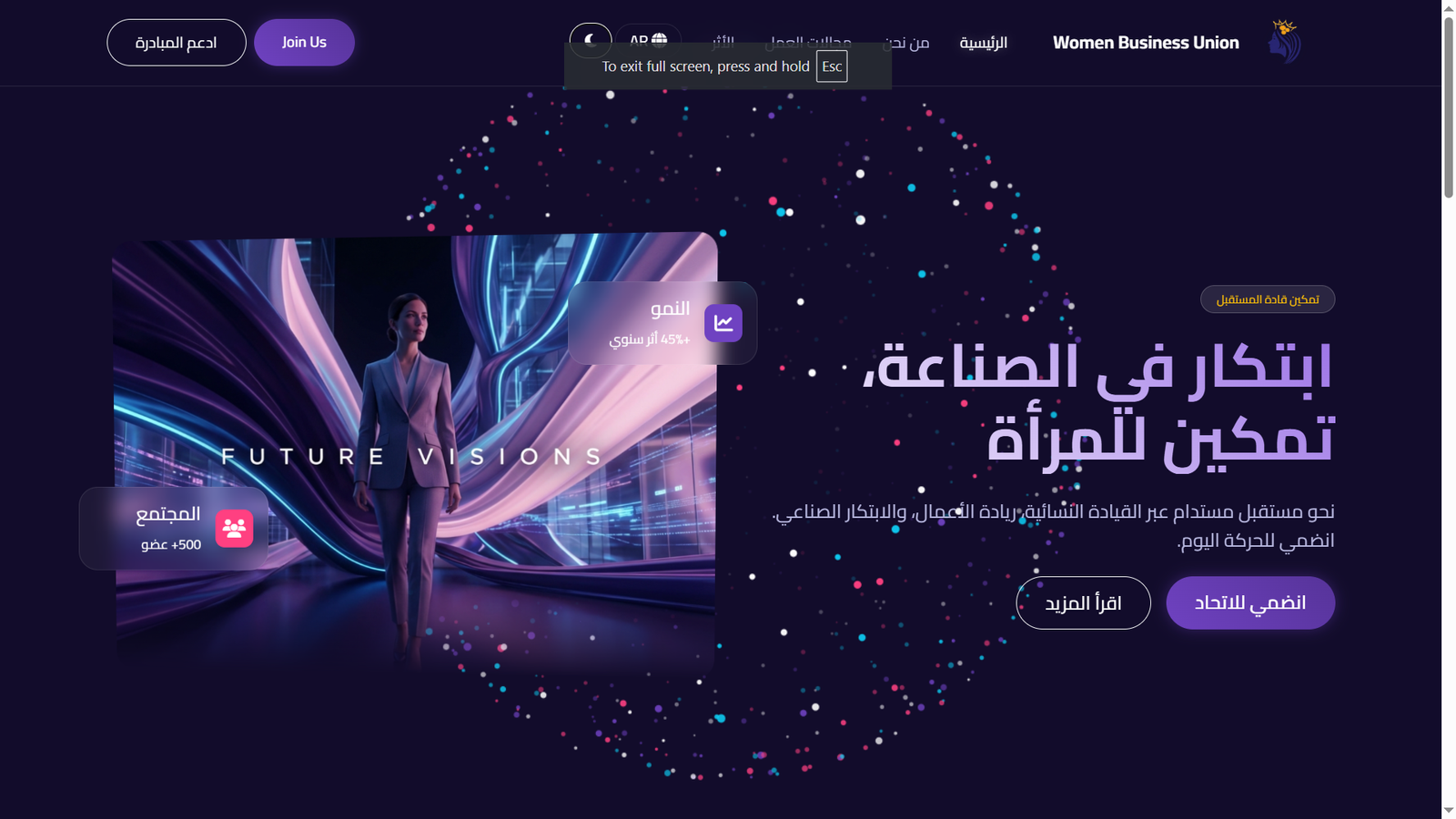 موقع الكتروني لمجلس سيدات الاعمال